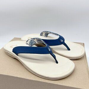Olukai Ohana Flip Flop Thong Slide Beach Sandal Womens Misty Blue Womens US 11